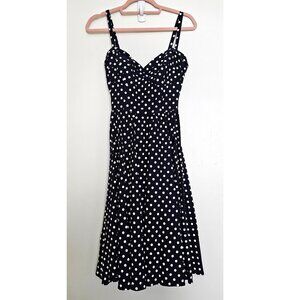 Enz’s Polka Dot A-Line Sleeveless PinUp Swing Dress, S